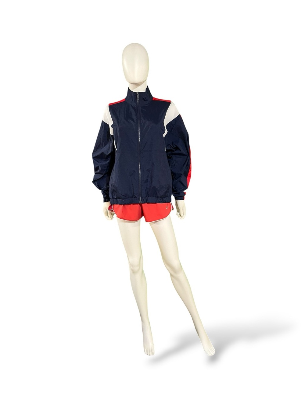 Rebook Navy & Red Colorblock Windbreaker Jacket, Medium